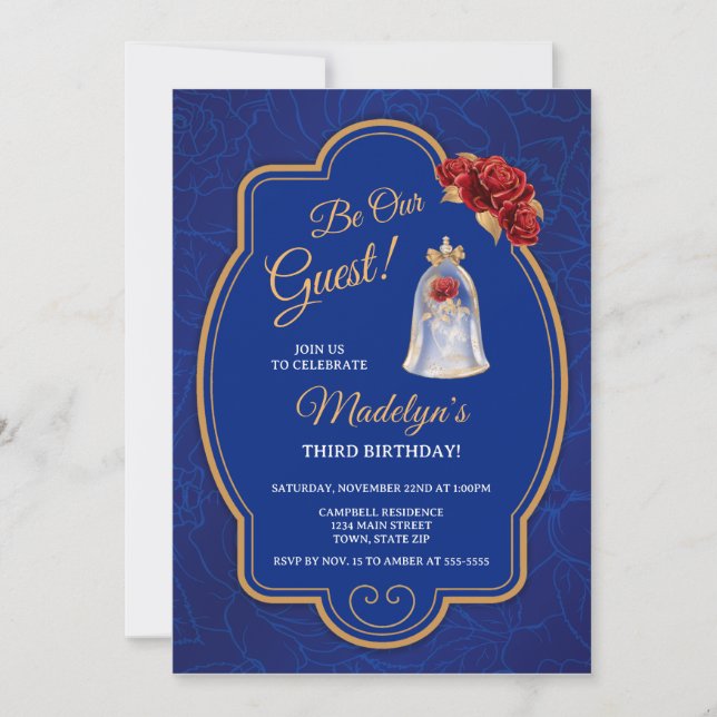 Enchanted Rose Fairytale Birthday Invitation (Front)