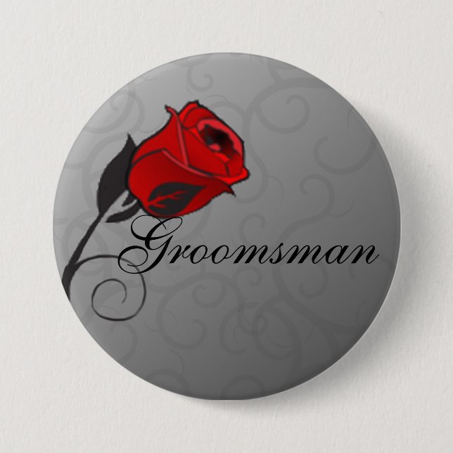 Enchanted Roses Groomsman Button (Front)