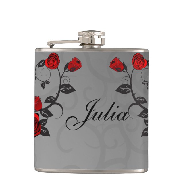 Enchanted Roses Hip Flask (Front)