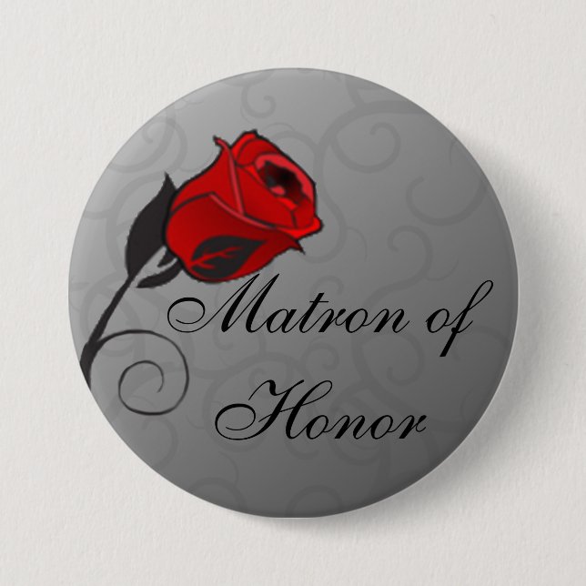 Enchanted Roses Matron of Honour Button (Front)