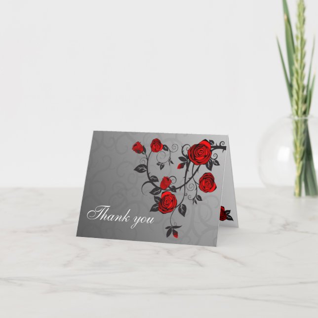 Enchanted Roses Thank You Note Card (Front)