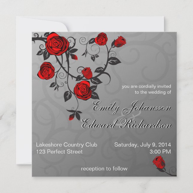 Enchanted Roses Wedding Invitation (Front)