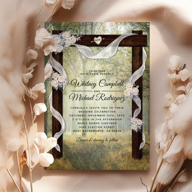 Enchanted Rustic Woodland Wedding Arch Invitation (Creator Uploaded)