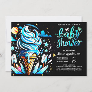 Enchanted Scoop Ice Cream Boy Baby Shower Invitation