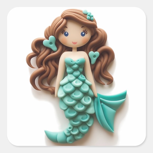 Enchanted Seas: A Mermaid's Tale in Fondant Square Sticker (Front)