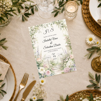 Enchanted Secret Garden Elegance Wedding Invitation