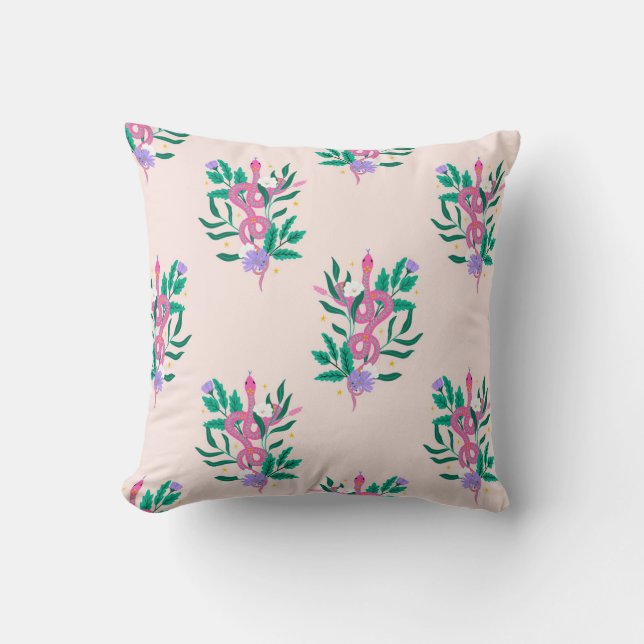 Enchanted Serpent Blooms Cushion (Front)