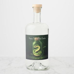 Enchanted Serpent in a Glass Jar Liquor Bottle Label