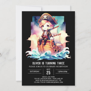Enchanted Ship Pirate Birthday Invitation