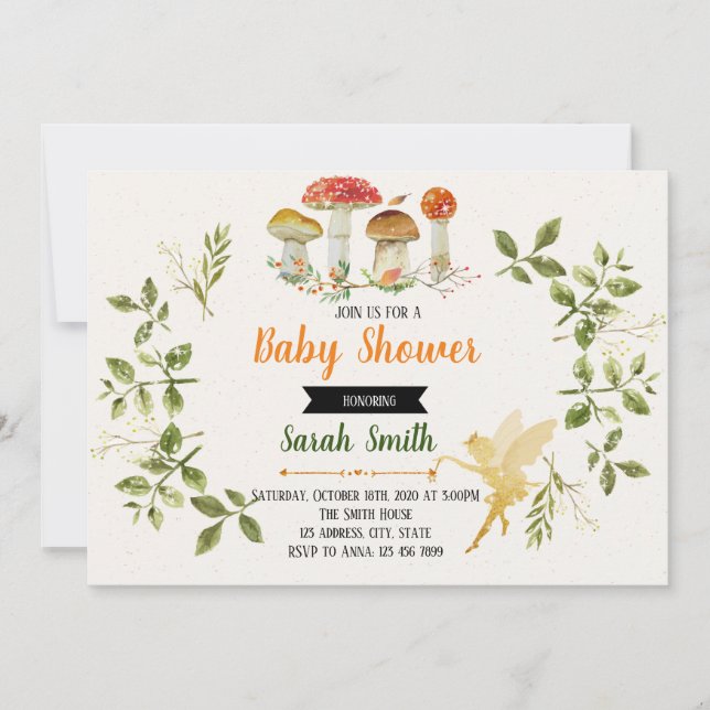 Enchanted shower party invitation (Front)