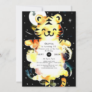 Enchanted Simple Tiger Birthday Invitation