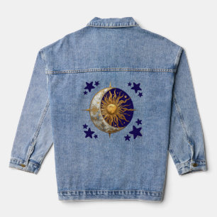Enchanted Skies Whimsical Celestial Denim Jacket