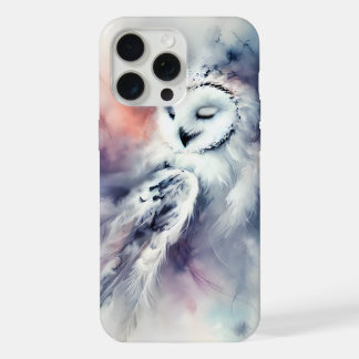 Enchanted Snowy Owl in Watercolor iPhone 15 Pro Max Case