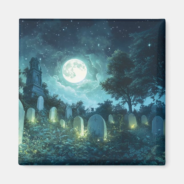 Enchanted spooky cemetery magnet (Front)