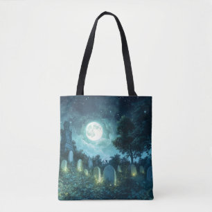Enchanted spooky cemetery tote bag