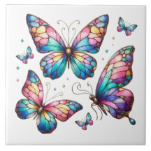 Enchanted Stained Glass Butterfly Cluster