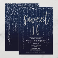 Enchanted Star Lights Silver & Blue Sweet 16 Party