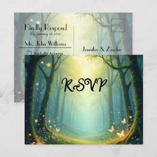 Enchanted Sunlit Summer Grove RSVP Postcard