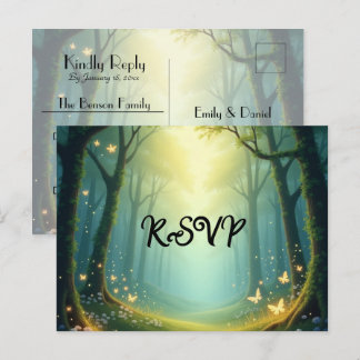 Enchanted Sunlit Summer Grove RSVP Postcard