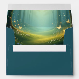 Enchanted Sunlit Summer Grove Wedding Envelope