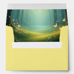 Enchanted Sunlit Summer Grove Wedding Envelope
