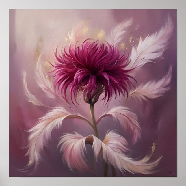 Enchanted Thistle: A Dreamlike Floral Fantasy Poster (Front)