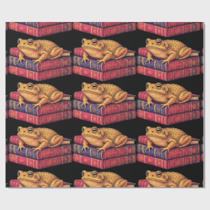 Enchanted Toad on Ancient Books - Unique Art Wrapping Paper