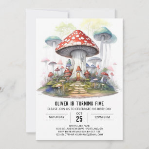 Enchanted Toadstool Adventure Kids Birthday Invitation