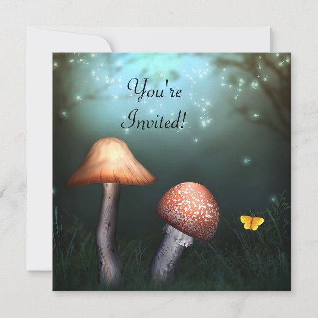Enchanted Toadstool Garden Event Invitation (Front)