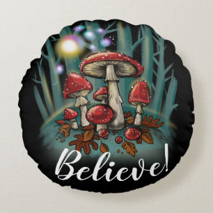 Enchanted Toadstools Round Cushion