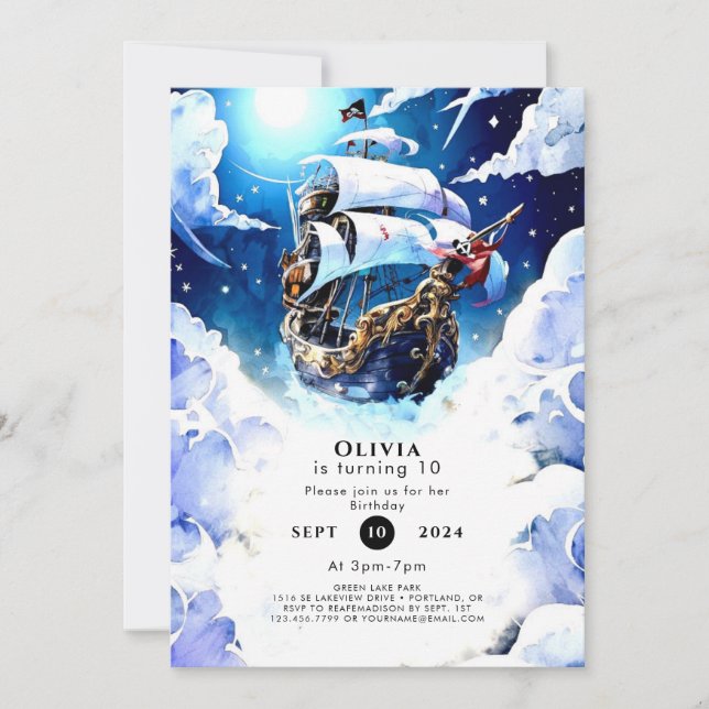 Enchanted Treasure Hunt Pirate Birthday Invitation (Front)