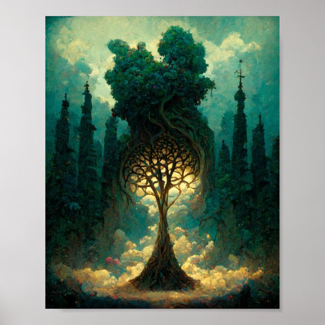 Enchanted Tree Fantasy Art Poster (Front)