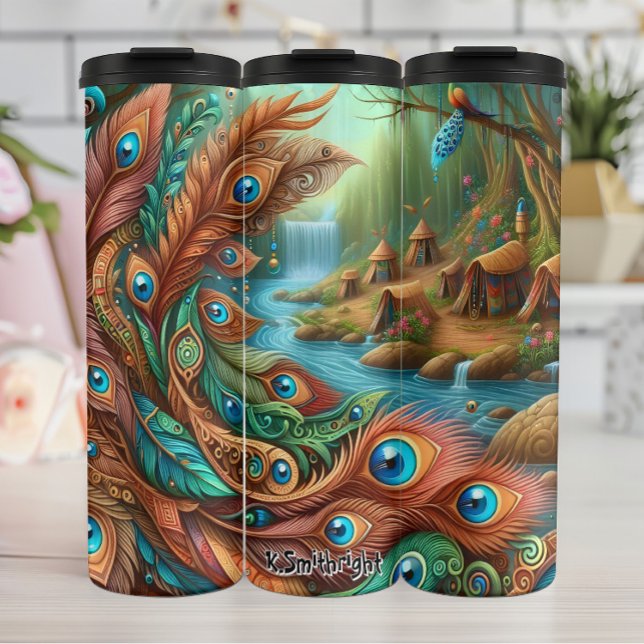 Enchanted Tribal River Village Thermal Tumbler (Creator Uploaded)