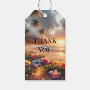 Enchanted Tropical Beach Magical Hibiscus Wedding Gift Tags