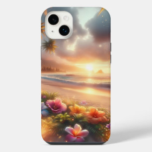 Enchanted Tropical Beach with Magical Hibiscus iPhone 14 Plus Case