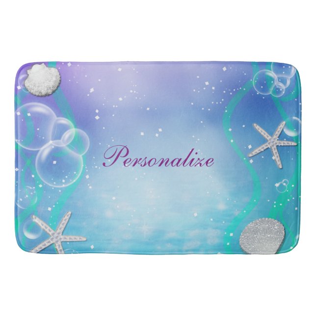 Enchanted Under the Sea Custom Magical Fantasy Bath Mat (Front)