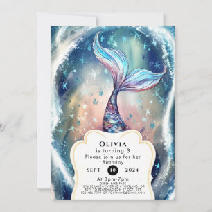 Enchanted Under the Sea Mermaid Birthday Invitation