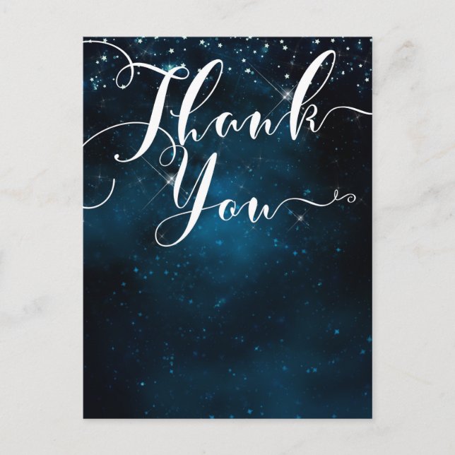ENCHANTED UNDER THE STARS Starry Sky THANK YOU Postcard (Front)