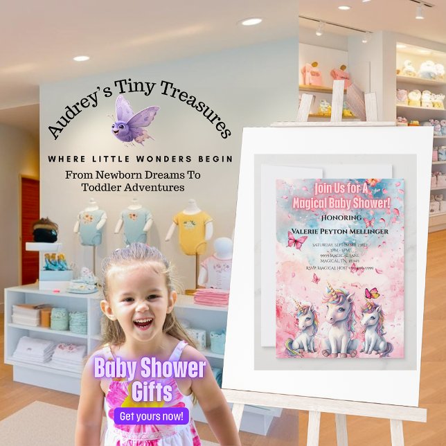 Enchanted Unicorn Baby Shower Invitation (Creator Uploaded)
