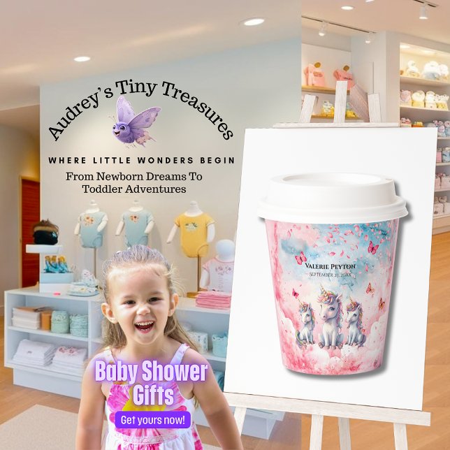 Enchanted Unicorn Baby Shower Paper Cups (Creator Uploaded)