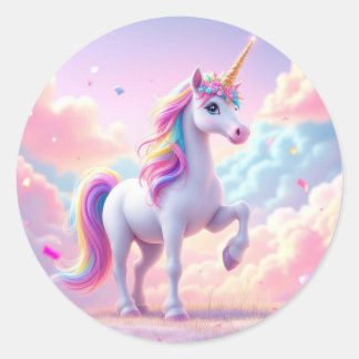 Enchanted Unicorn Birthday – Rainbow Magic Card Classic Round Sticker