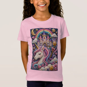 Enchanted Unicorn Castle 3D Mosaic T Shirt