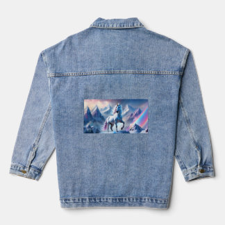 Enchanted Unicorn in a Snowy Fantasy Poster Toddle Denim Jacket