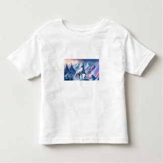 Enchanted Unicorn in a Snowy Fantasy Poster Toddle Toddler T-Shirt
