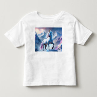 Enchanted Unicorn in a Snowy Fantasy Poster Toddler T-Shirt