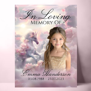 Enchanted Unicorn Memorial Poster Welcome Sign
