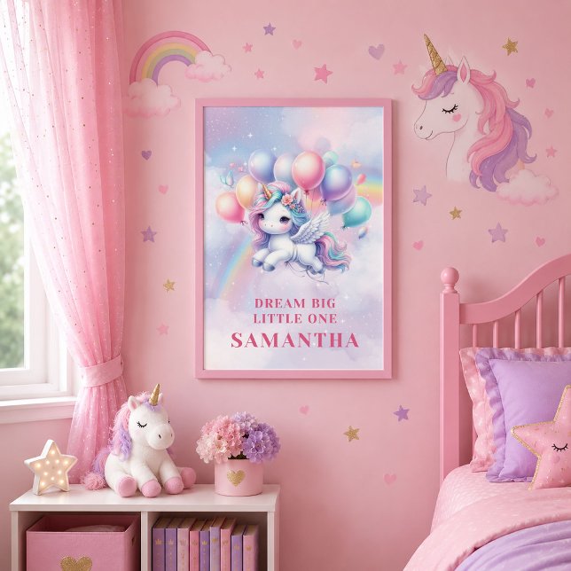 Enchanted Unicorn Pastel Framed Canvas Decor (Enchanted Unicorn Pastel Framed Canvas Decor)