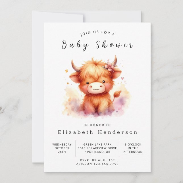 Enchanted Unique Barn Cow Baby Shower Invitation (Front)