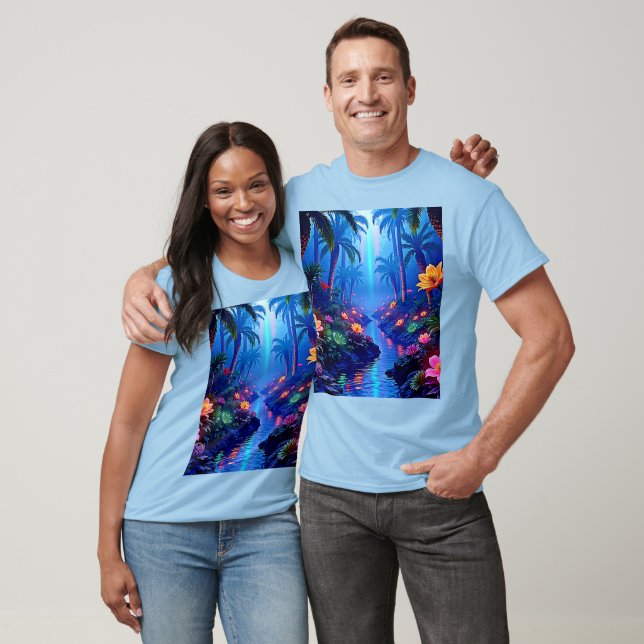 Enchanted Vibrant River Forest Dream T-Shirt (Unisex)