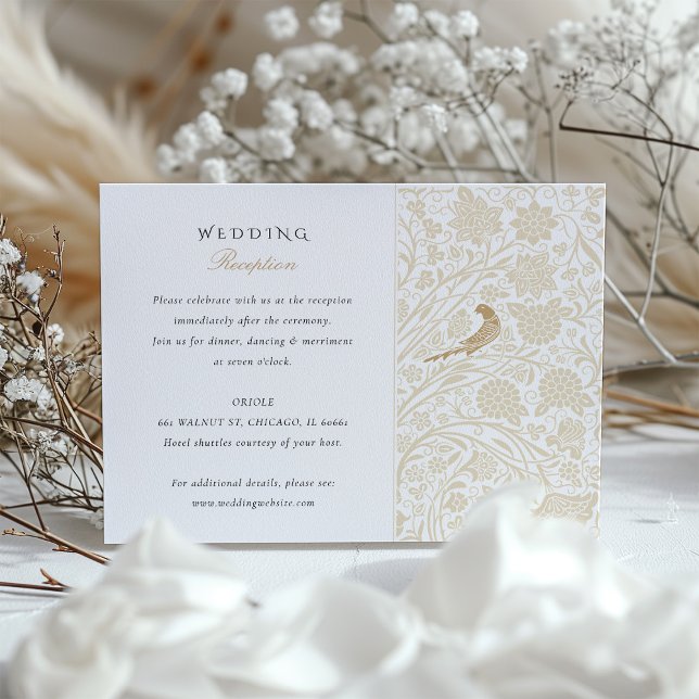 Enchanted Victorian Floral Wedding Reception Card (Creator Uploaded)